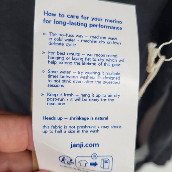 Janji Repeat Merino Long Sleeve Running Shirt Black Size Small - Picture 11 of 15